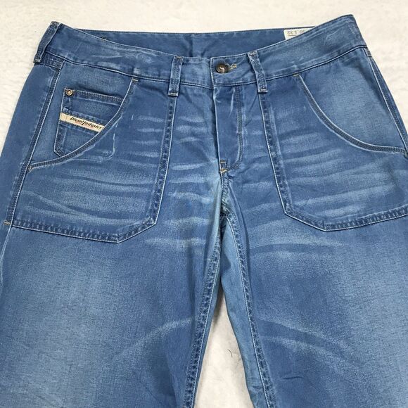 DIESEL Wirky Wide Boot Jean Women 32x31 (30/32 tag) Light Whisker Wash ITALY - Picture 3 of 16